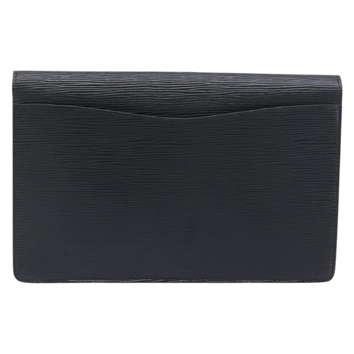 LOUIS VUITTON Epi Montaigne 27 Clutch Bag Black M52652 LV Auth 200196