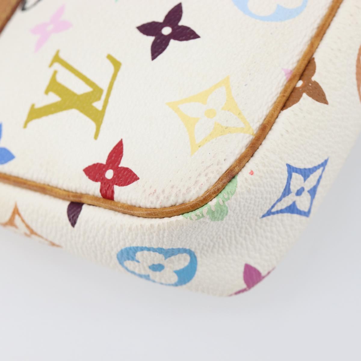LOUIS VUITTON Monogram Multicolor Pochette Accessoires White M92649 Auth 200197