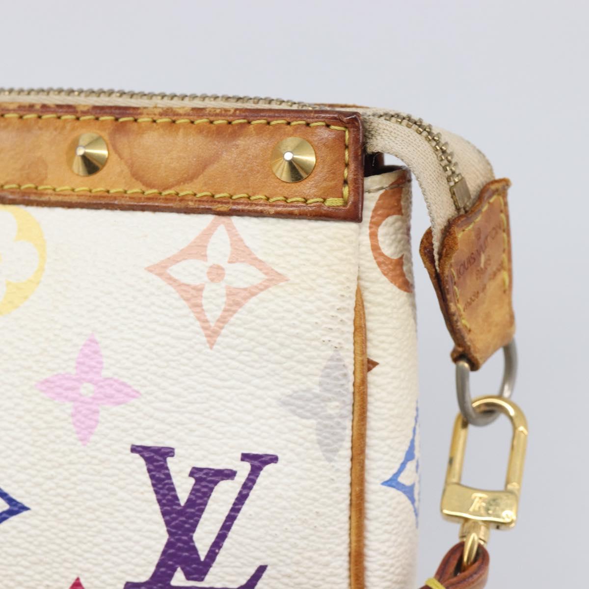 LOUIS VUITTON Monogram Multicolor Pochette Accessoires White M92649 Auth 200197