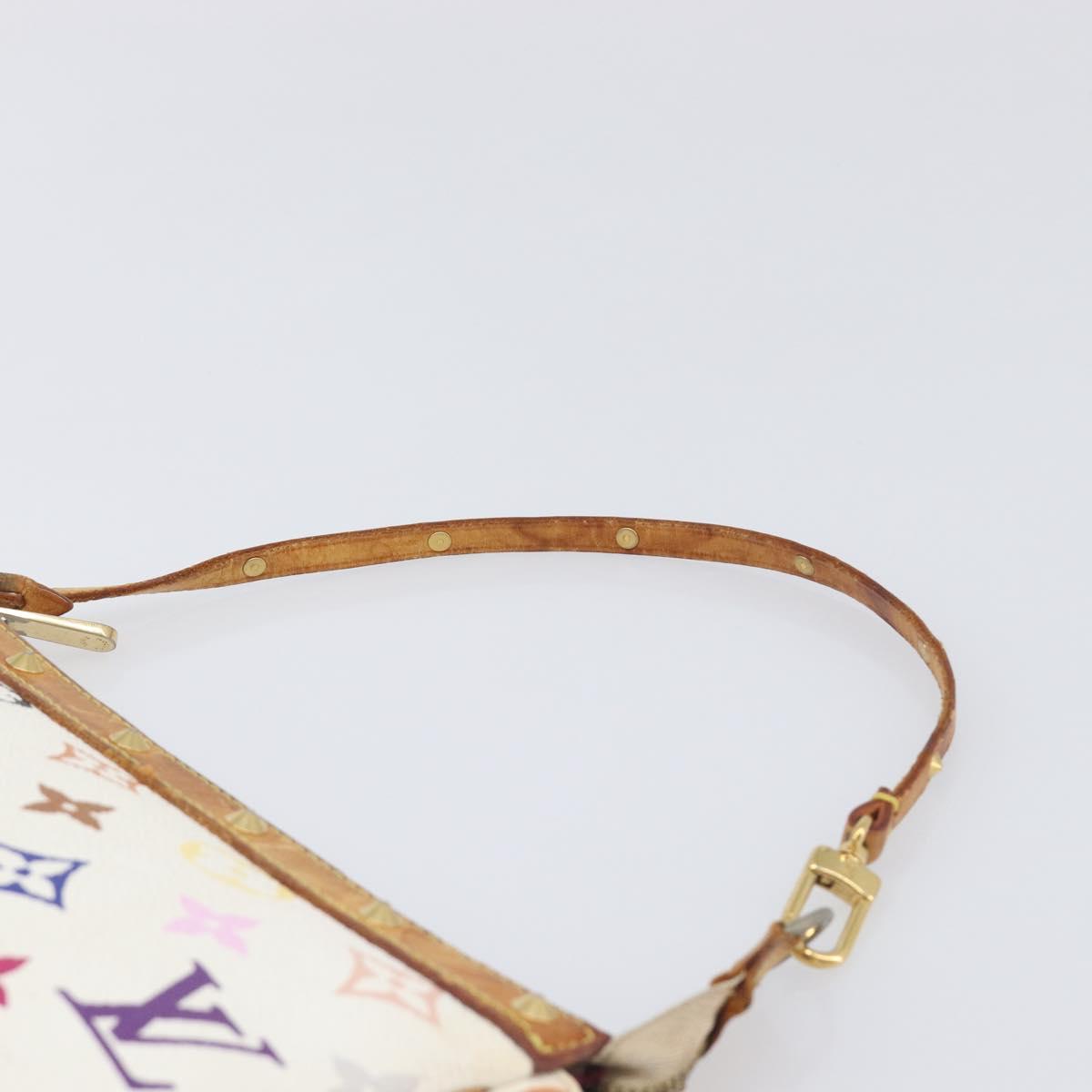 LOUIS VUITTON Monogram Multicolor Pochette Accessoires White M92649 Auth 200197
