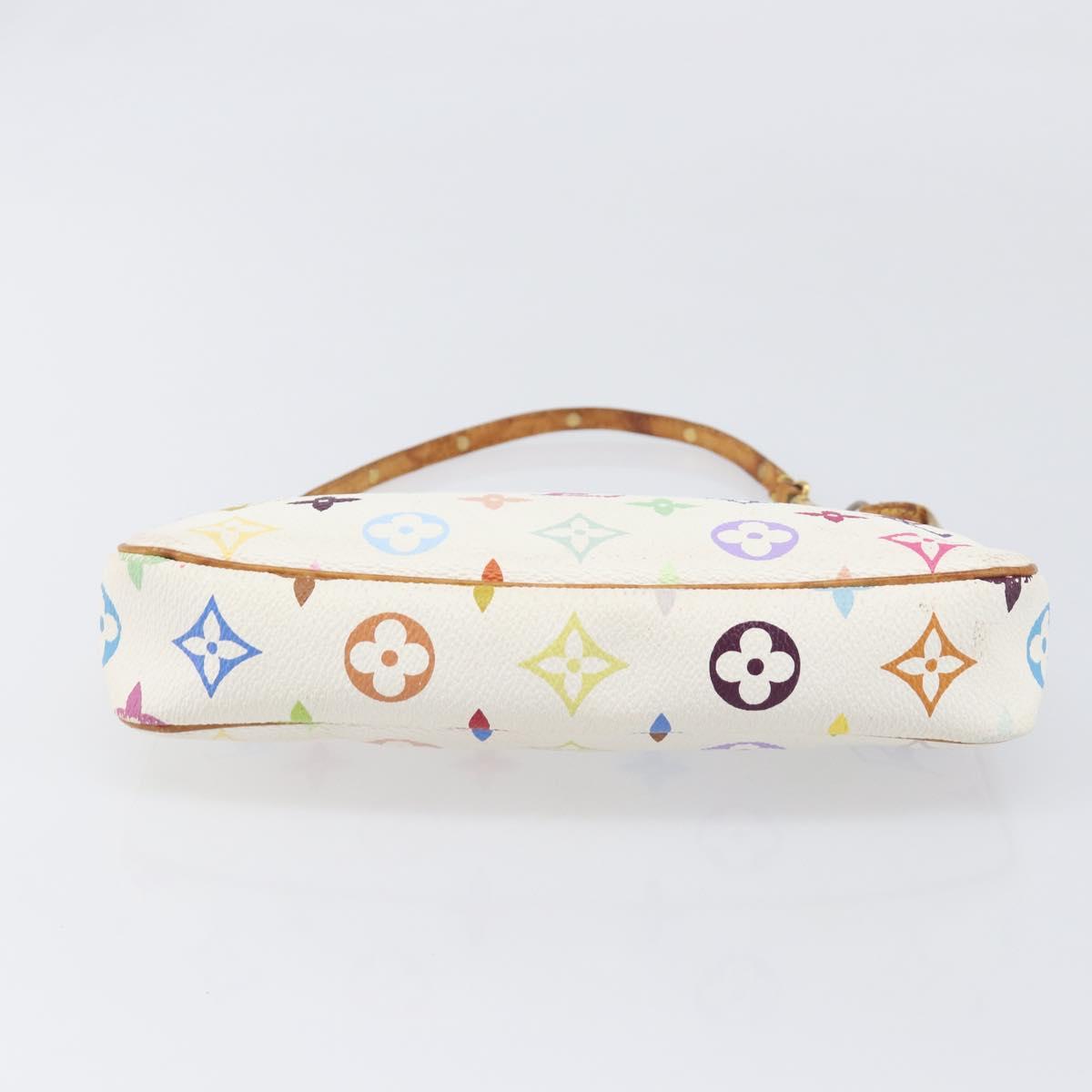 LOUIS VUITTON Monogram Multicolor Pochette Accessoires White M92649 Auth 200197