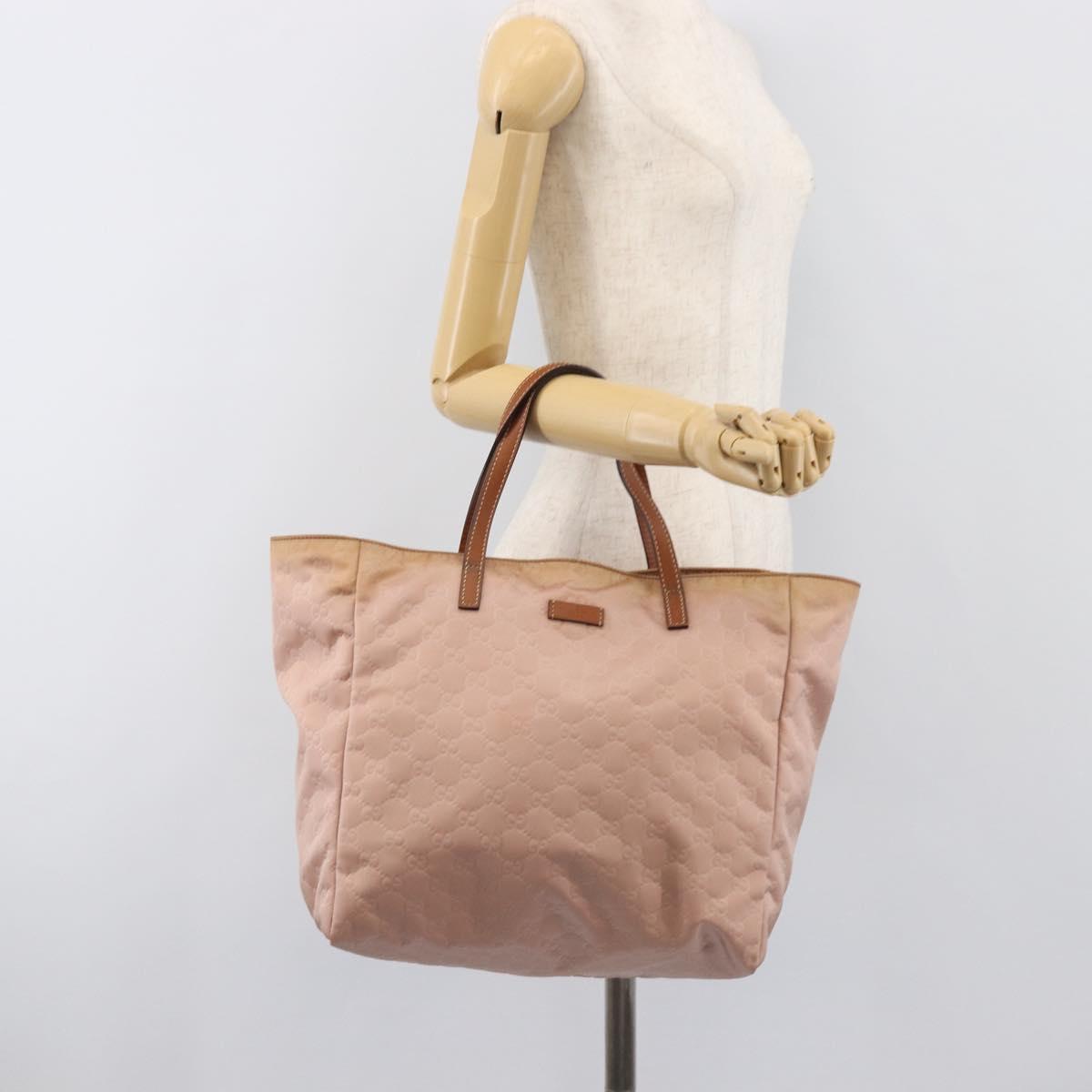 GUCCI GG Canvas Tote Bag Pink Brown 282439 Auth 200205