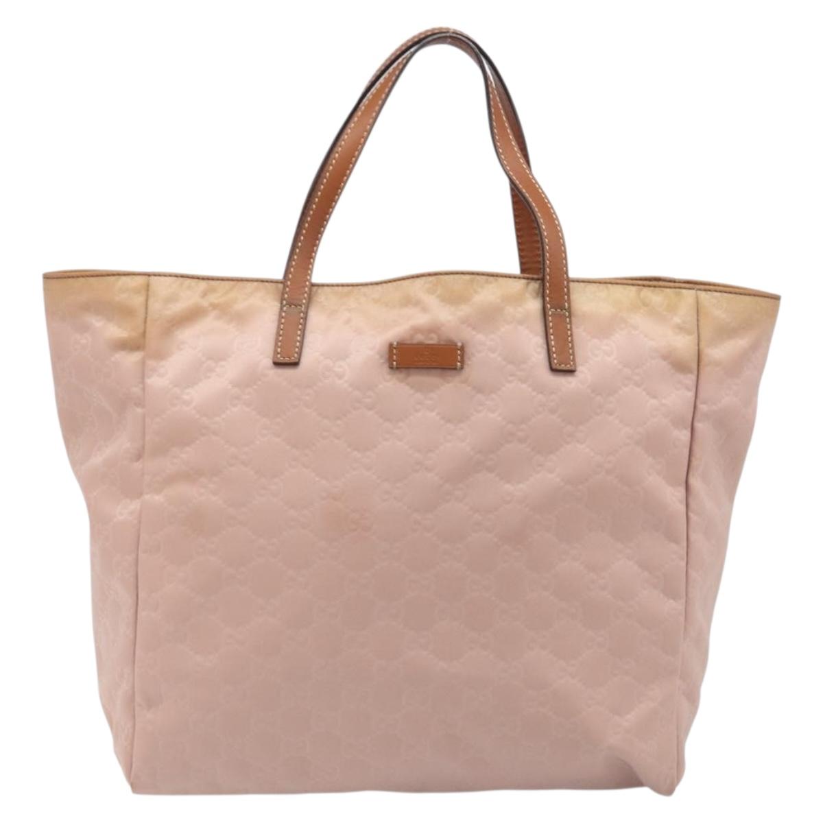 GUCCI GG Canvas Tote Bag Pink Brown 282439 Auth 200205