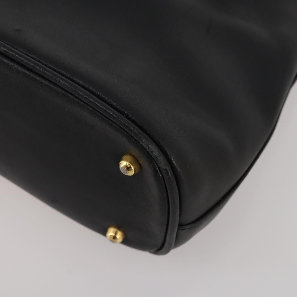 GUCCI Bamboo Shoulder Bag Hand Bag Leather 2 Set Black White Auth 200210