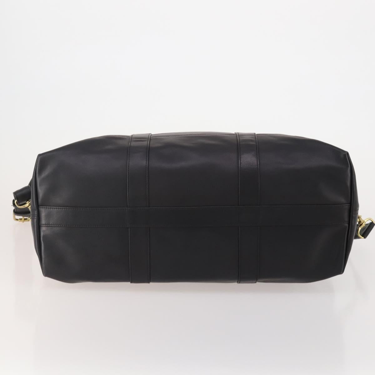 Coach Boston Bag Leather 2way Black Gold Tone Auth 200213