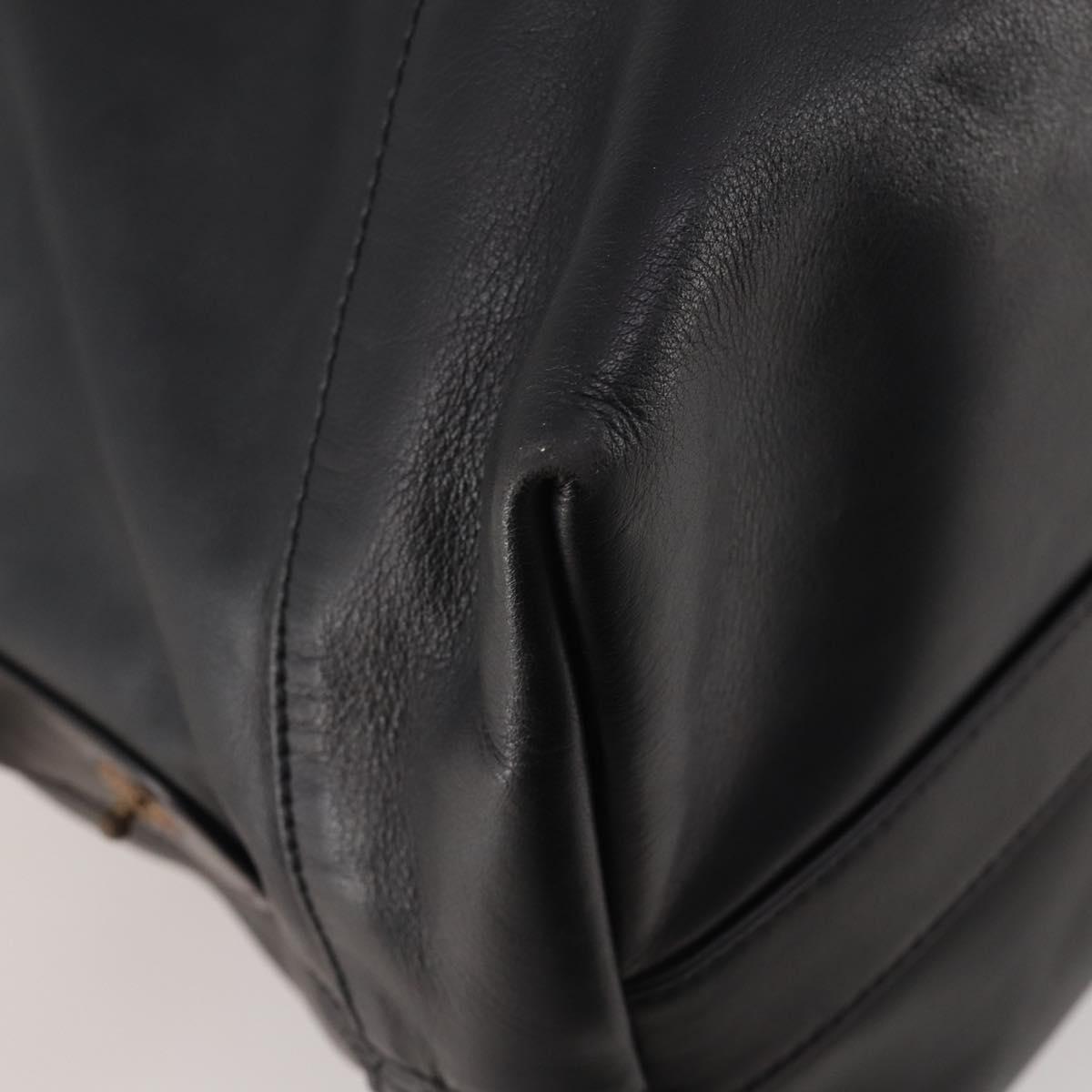 Coach Boston Bag Leather 2way Black Gold Tone Auth 200213