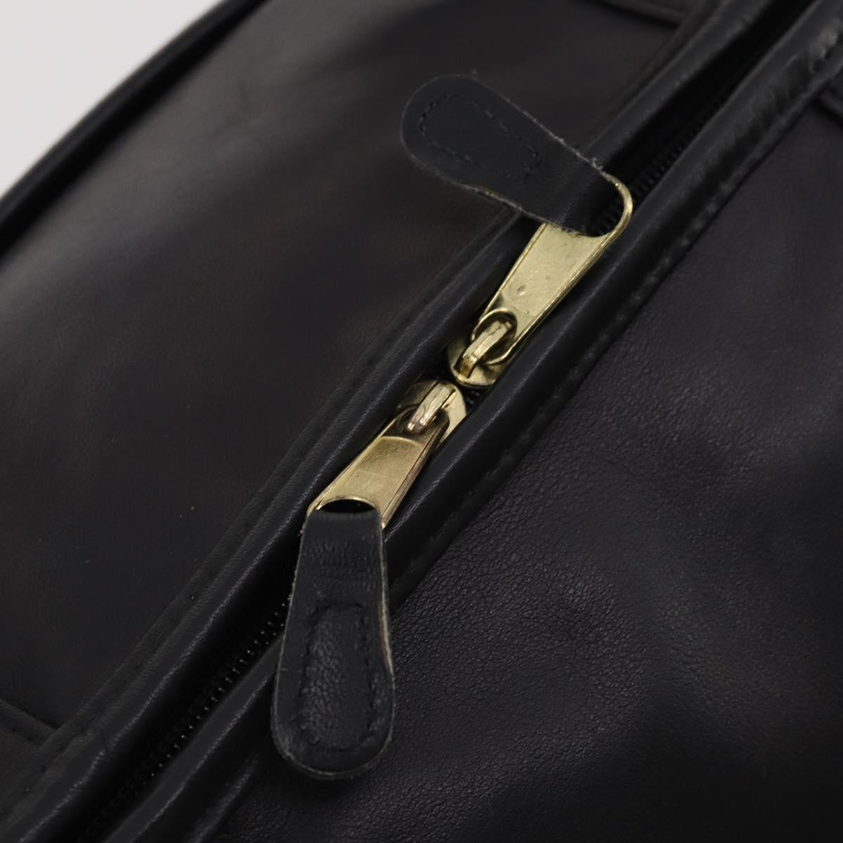 Coach Boston Bag Leather 2way Black Gold Tone Auth 200213