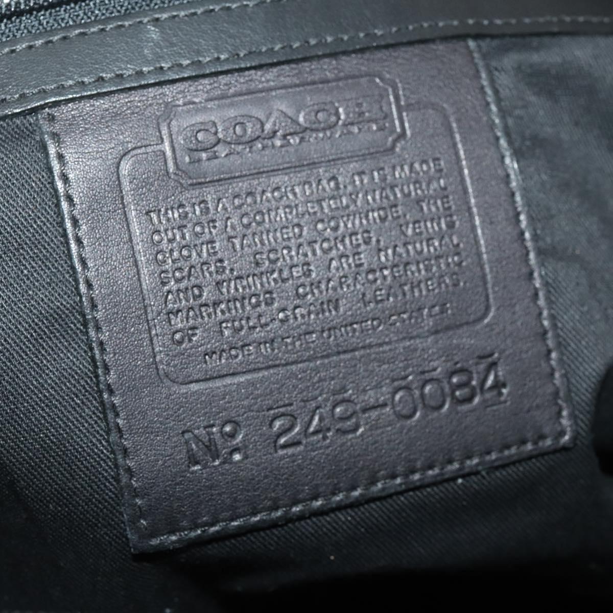 Coach Boston Bag Leather 2way Black Gold Tone Auth 200213