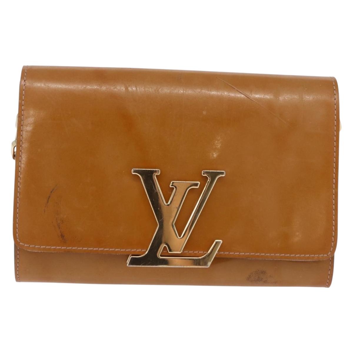 LOUIS VUITTON Vernis Pochette Louise GM Clutch Bag Dunne LV Auth 200232