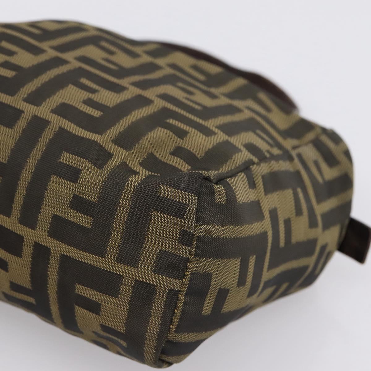 FENDI Zucca Canvas Hand Bag Black Brown Auth 200235