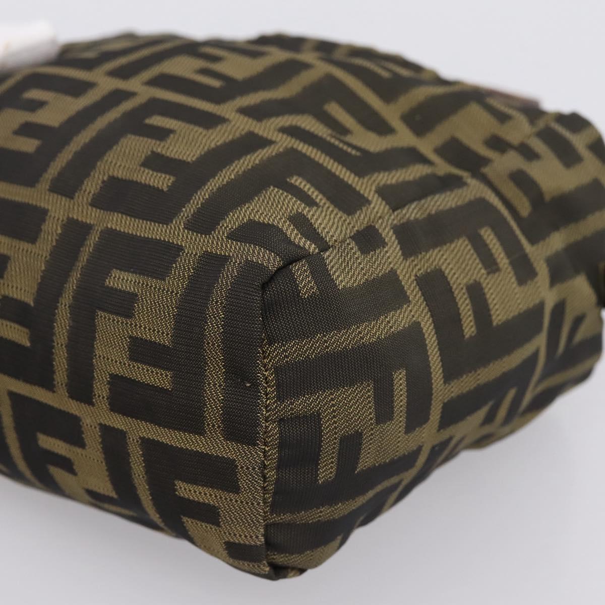 FENDI Zucca Canvas Hand Bag Black Brown Auth 200235