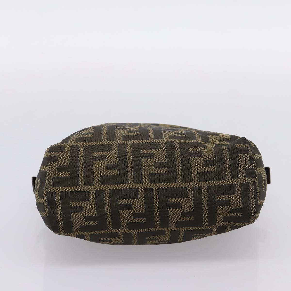 FENDI Zucca Canvas Hand Bag Black Brown Auth 200235