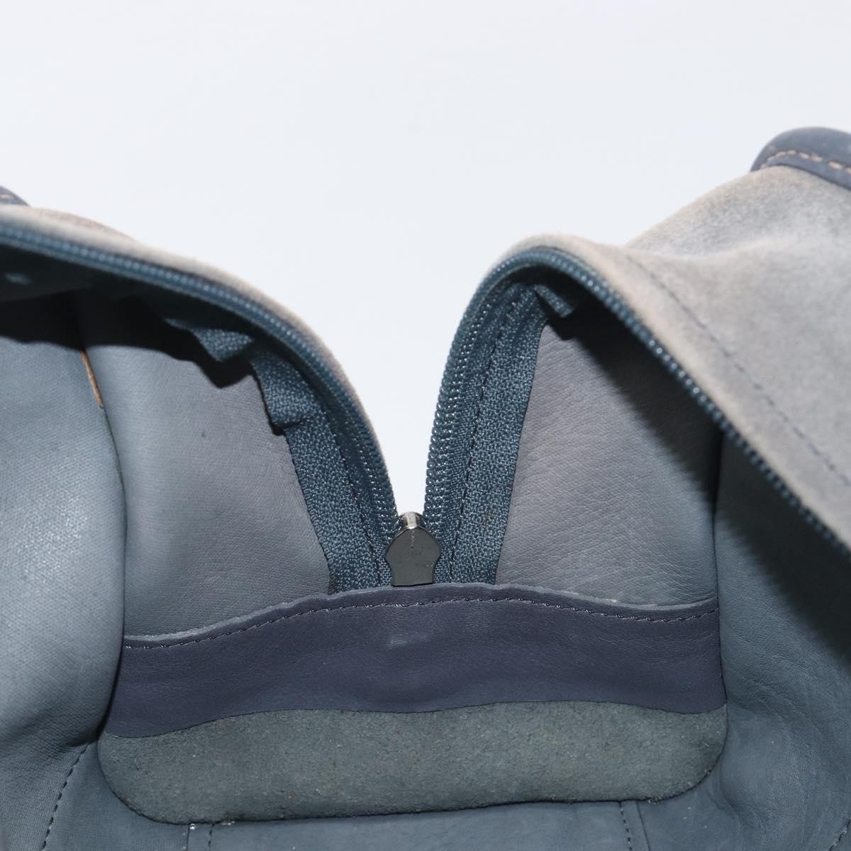 LOEWE Americana 28 Hand Bag Suede Gray Silver Auth 200243A