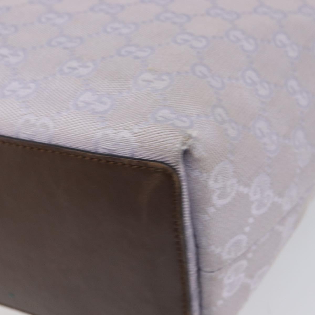 GUCCI GG Canvas Tote Bag Lavende Silver 31244 Auth 200244