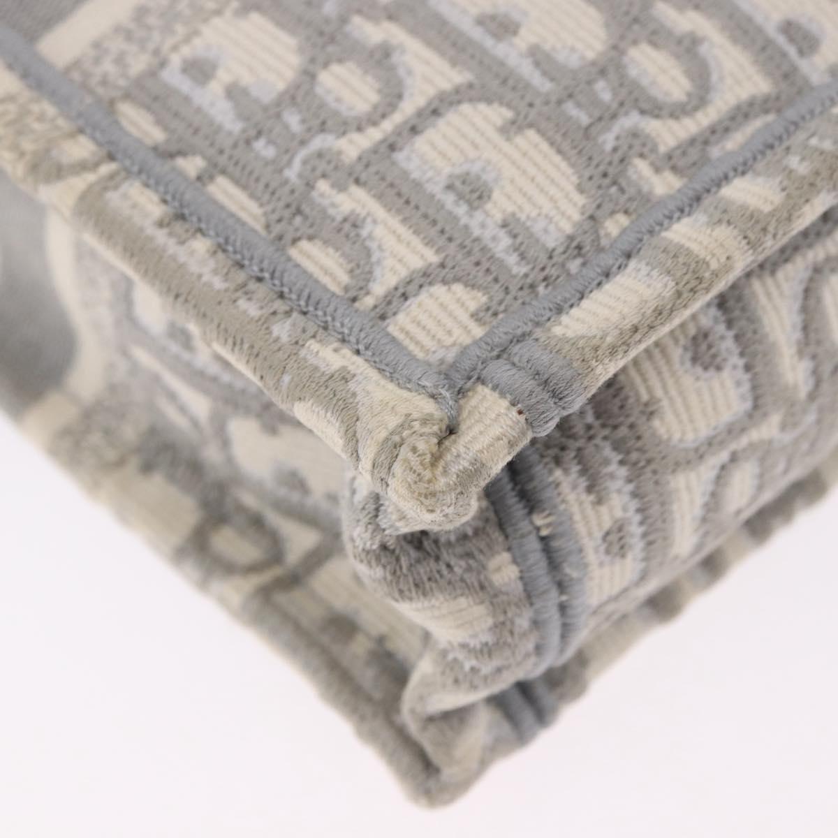 Christian Dior Trotter Canvas Oblique Book Tote Mini Bag 2way Gray Auth 200245V