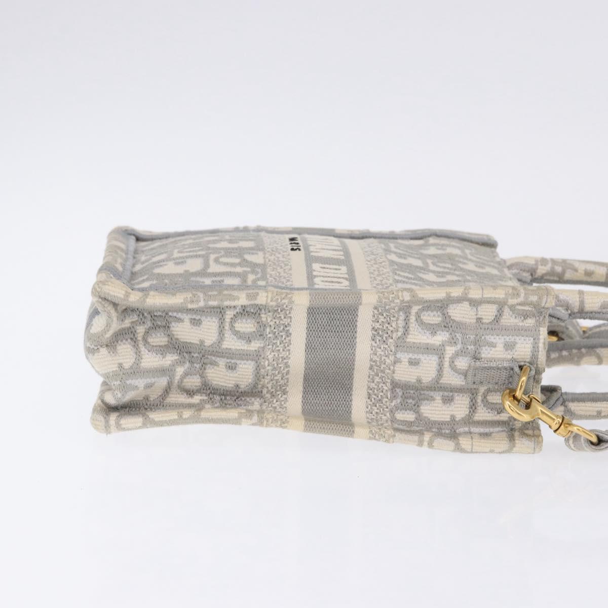 Christian Dior Trotter Canvas Oblique Book Tote Mini Bag 2way Gray Auth 200245V