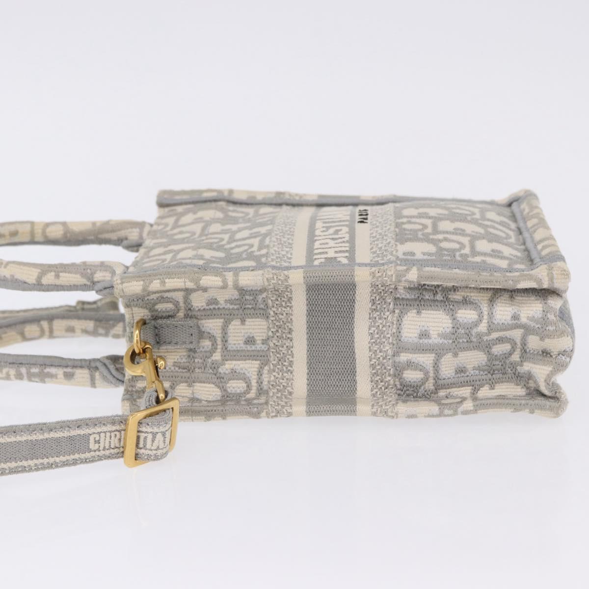 Christian Dior Trotter Canvas Oblique Book Tote Mini Bag 2way Gray Auth 200245V