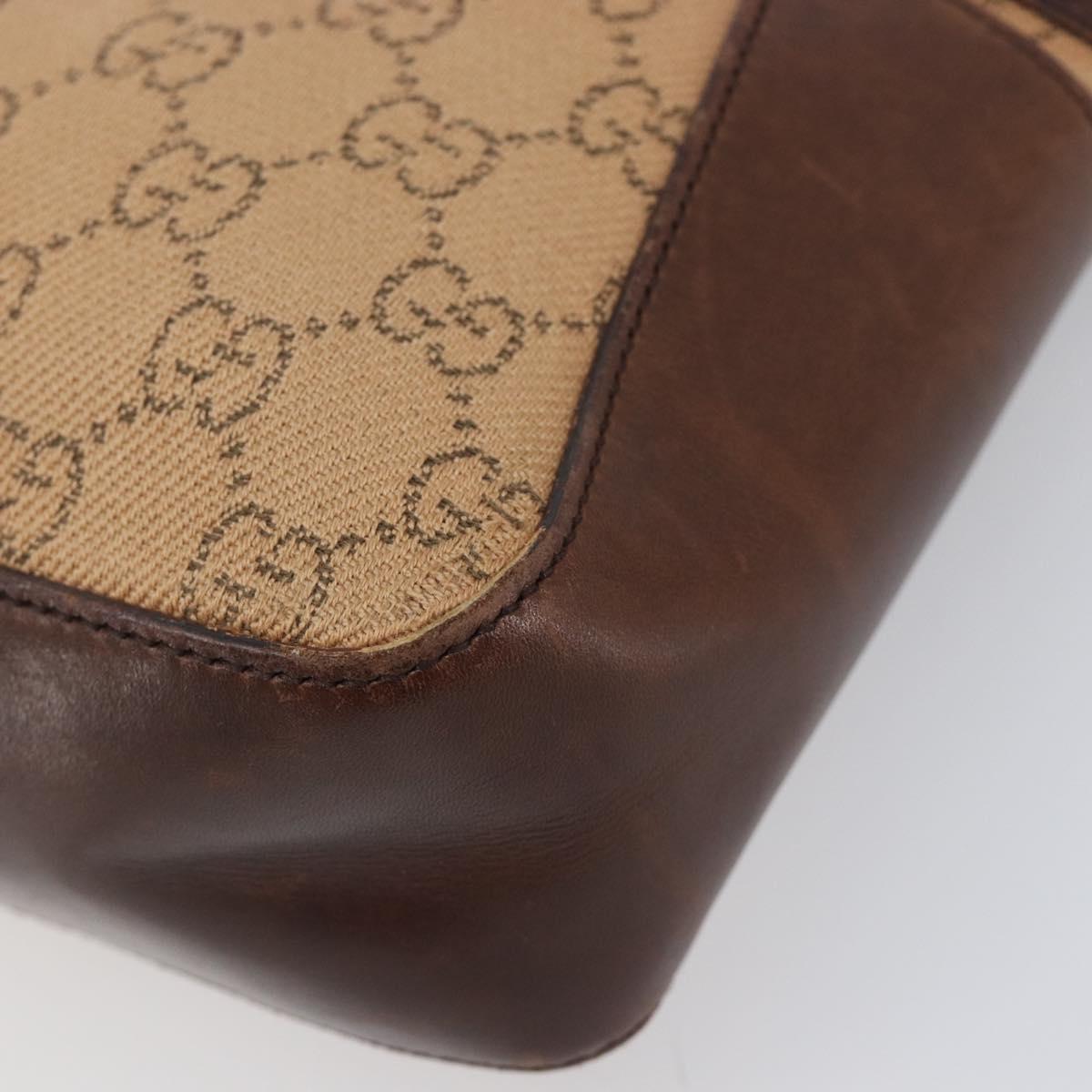 GUCCI GG Canvas Hand Bag Orange Silver 73984 Auth 200247