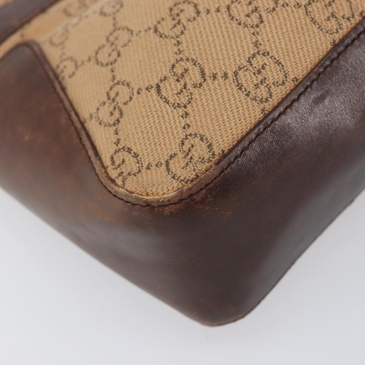 GUCCI GG Canvas Hand Bag Orange Silver 73984 Auth 200247