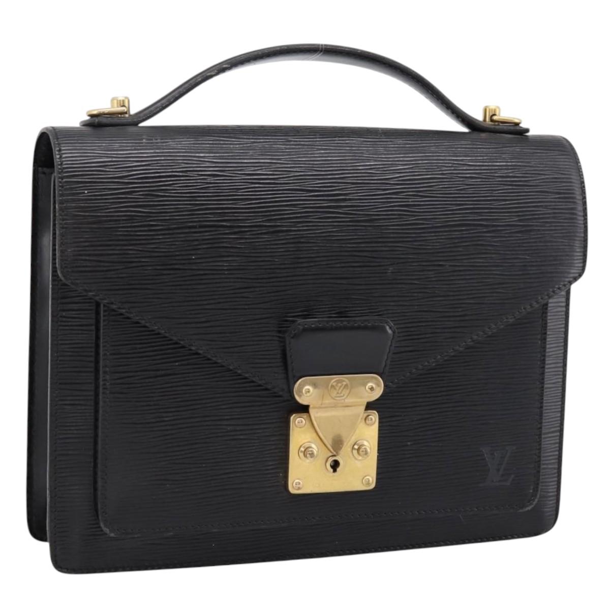 LOUIS VUITTON Epi Monceau 28 Hand Bag Black M52122 LV Auth 200248