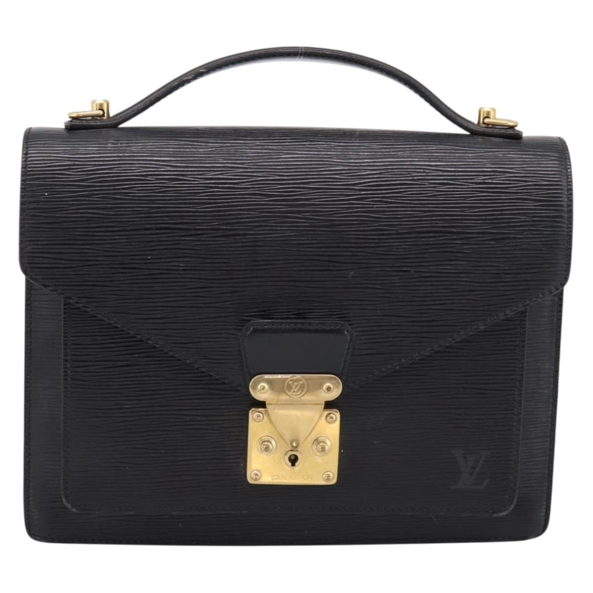 LOUIS VUITTON Epi Monceau 28 Hand Bag Black M52122 LV Auth 200248