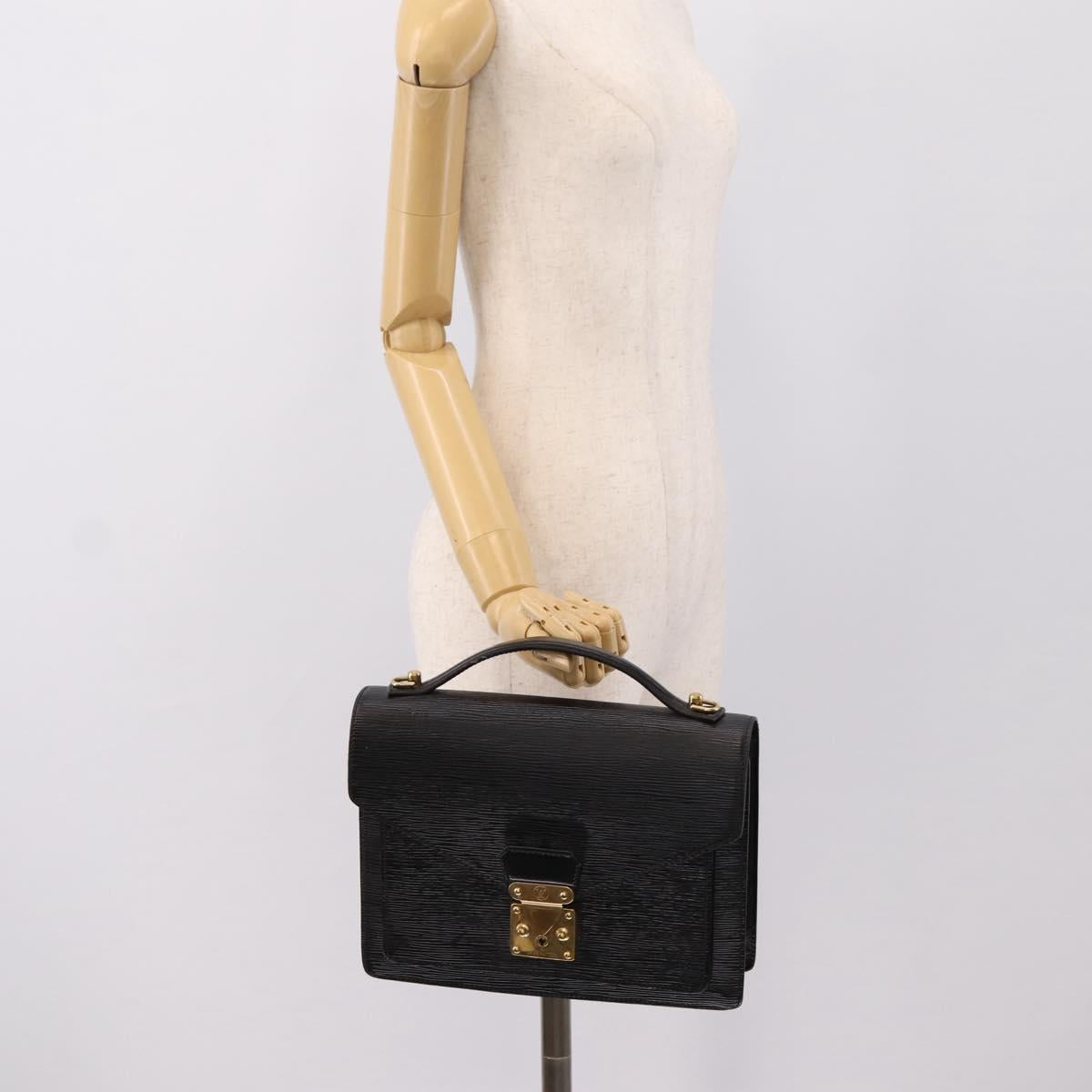 LOUIS VUITTON Epi Monceau 28 Hand Bag Black M52122 LV Auth 200248