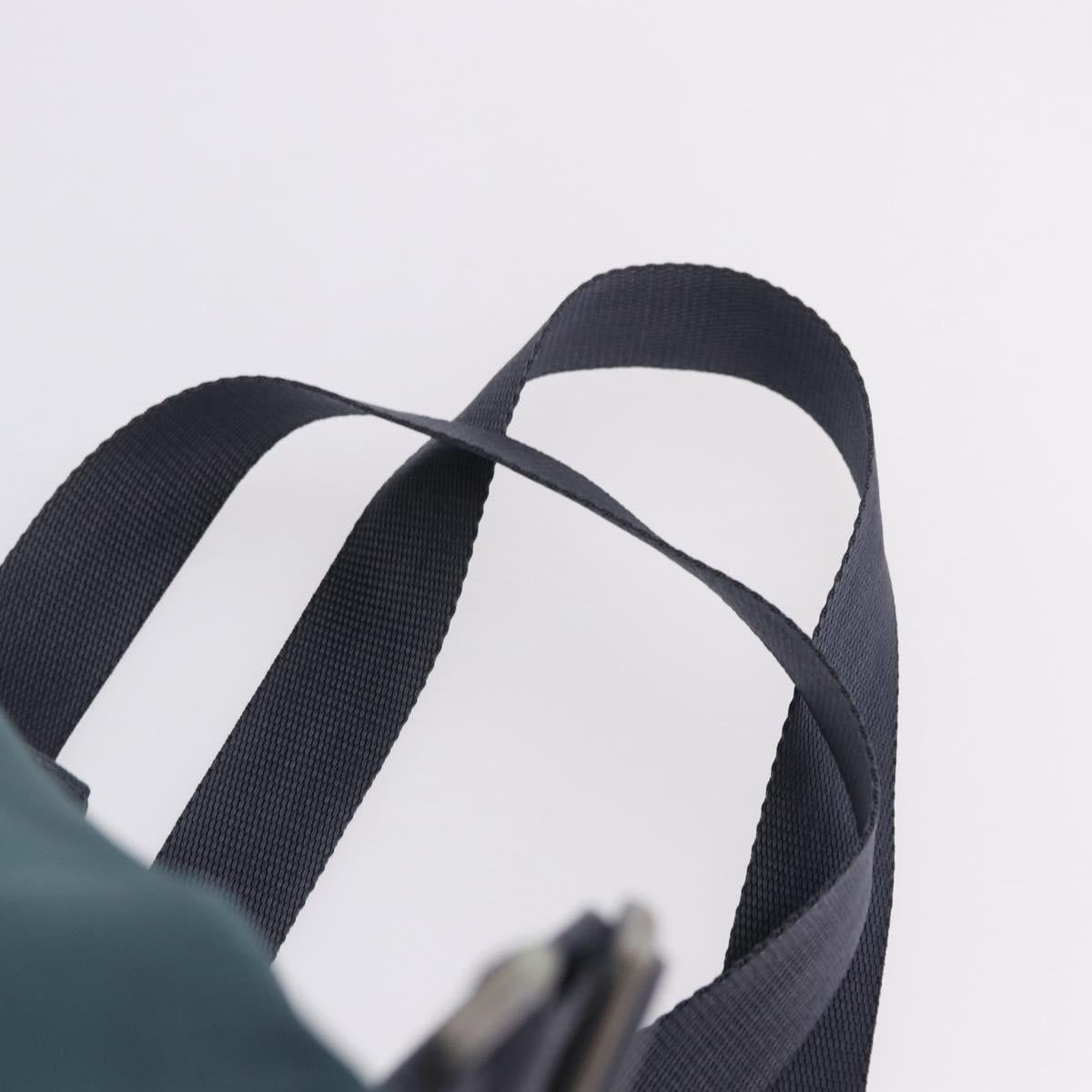 PRADA Backpack Nylon Green Silver Auth 200253