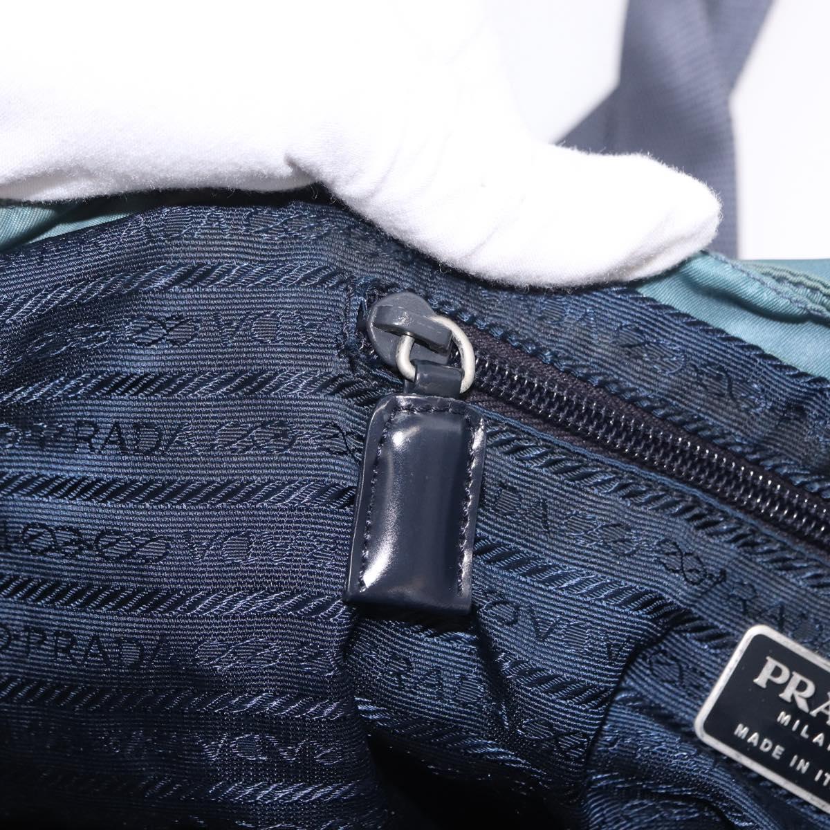PRADA Backpack Nylon Green Silver Auth 200253