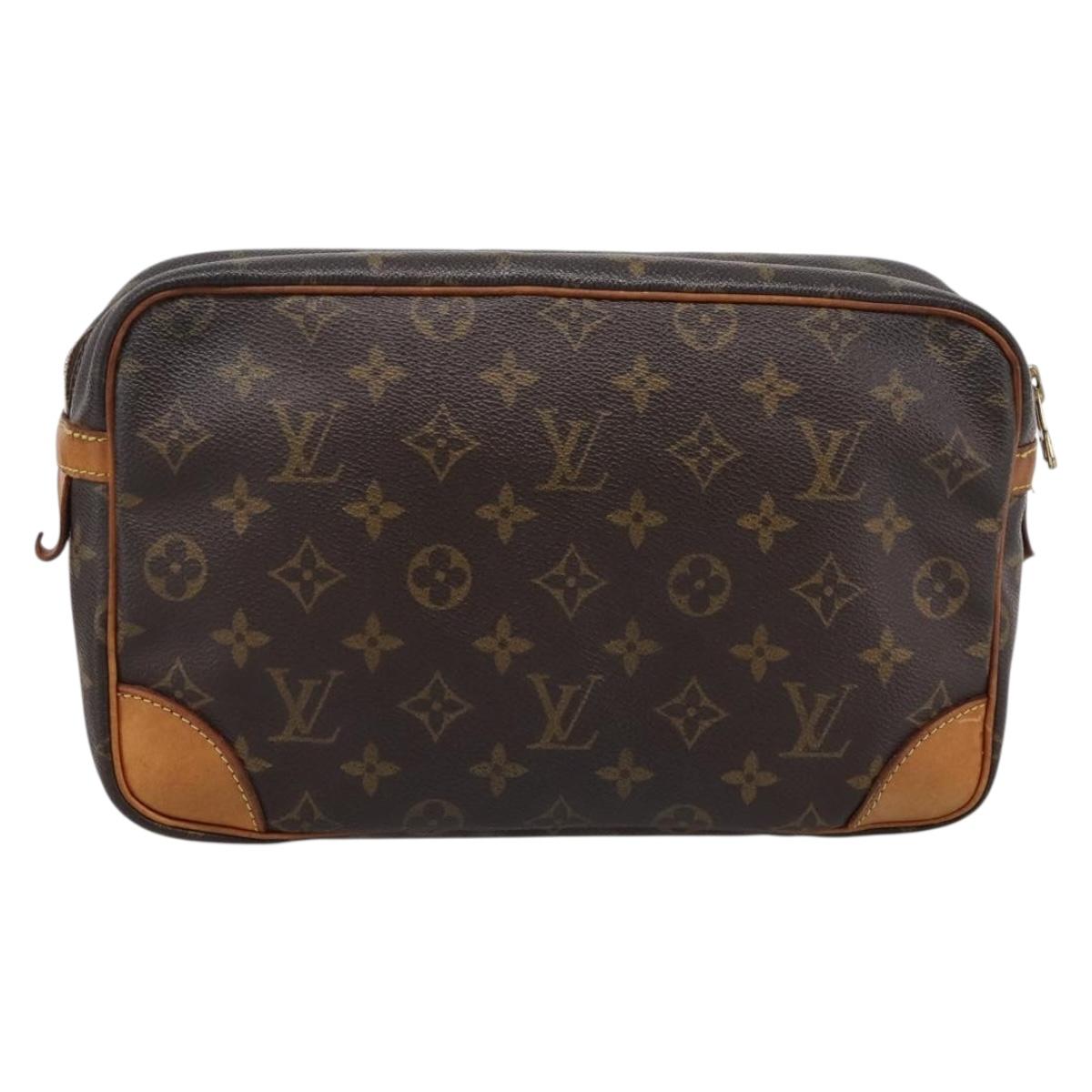 LOUIS VUITTON Monogram Compiegne 28 Clutch Bag M51845 LV Auth 200254