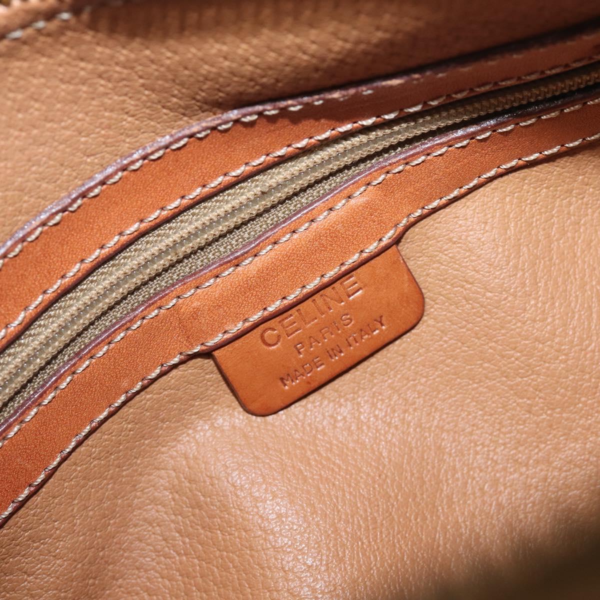 CELINE Macadam Canvas Hand Bag PVC Leather Brown Gold Auth 200255A
