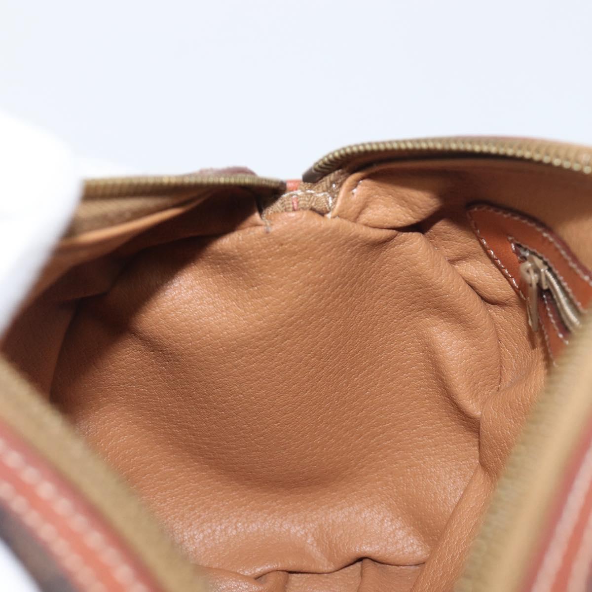 CELINE Macadam Canvas Hand Bag PVC Leather Brown Gold Auth 200255A