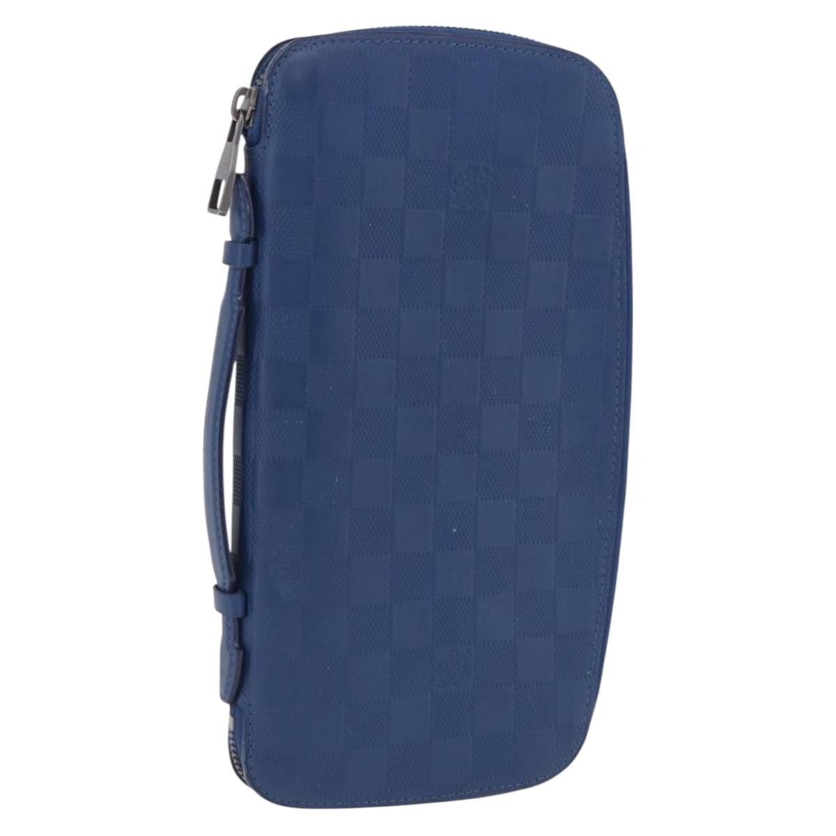 LOUIS VUITTON Damier Infini  Organizer Atholl Blue Neptune N41396 Auth 200258V