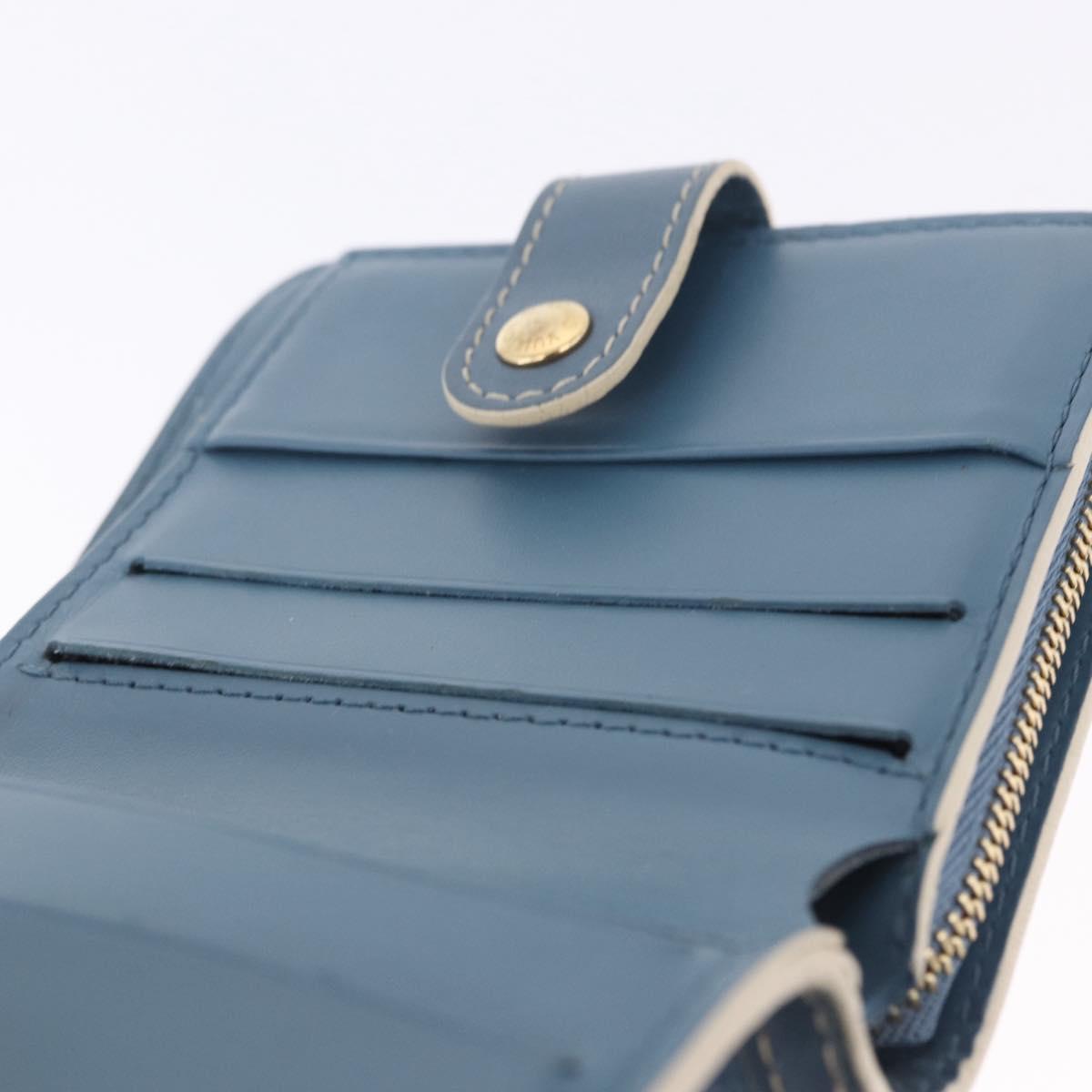 LOUIS VUITTON Suhari Compact Zip Wallet Leather Blue M91829 LV Auth 200260V