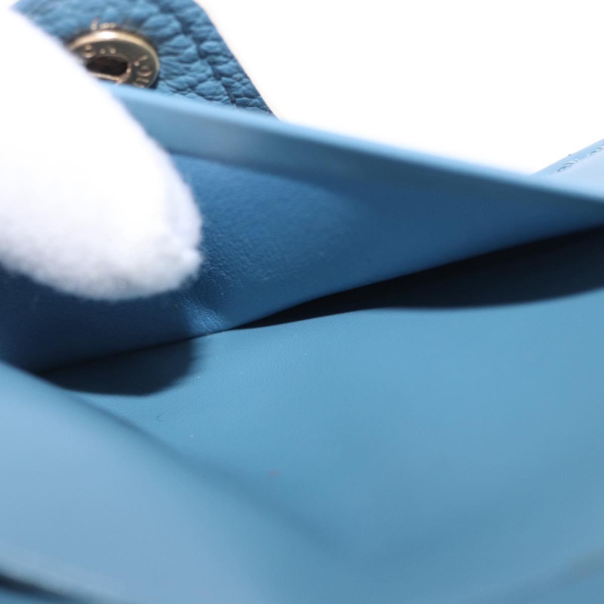 LOUIS VUITTON Suhari Compact Zip Wallet Leather Blue M91829 LV Auth 200260V