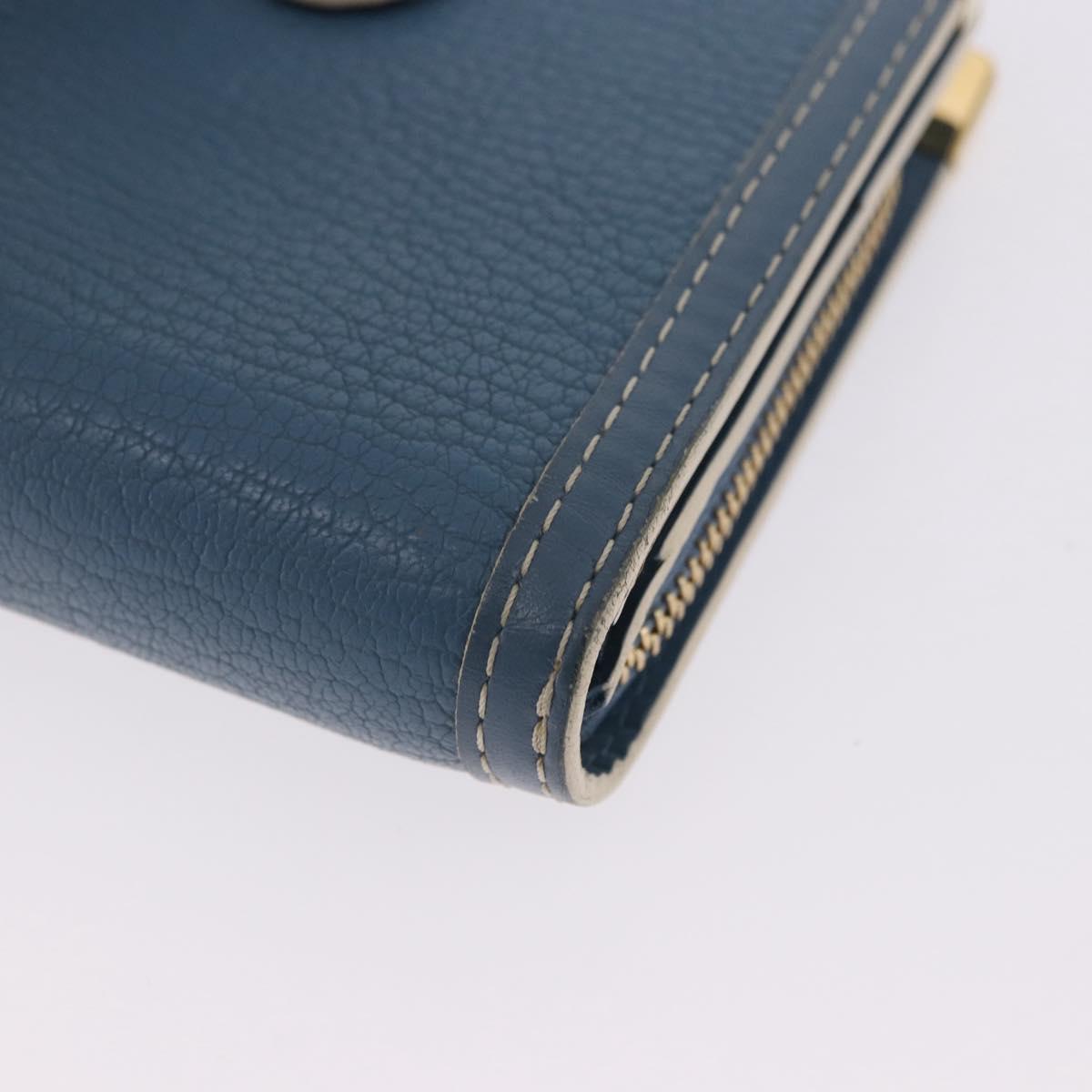 LOUIS VUITTON Suhari Compact Zip Wallet Leather Blue M91829 LV Auth 200260V