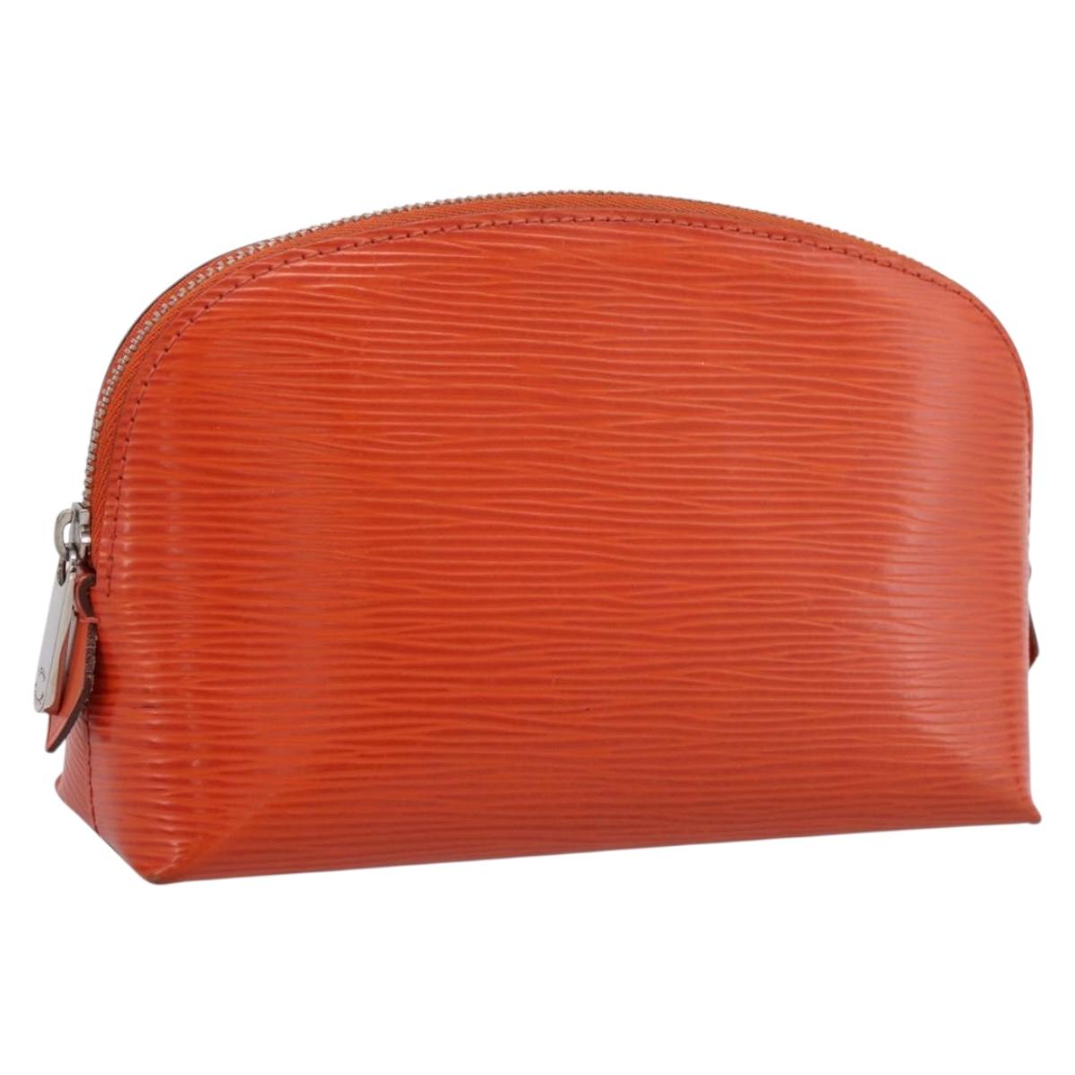 LOUIS VUITTON Epi Pochette Cosmetic Pouch Orange Pimon M40642 LV Auth 200265A