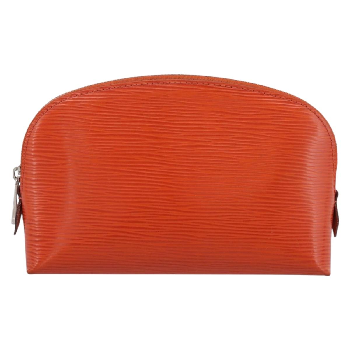 LOUIS VUITTON Epi Pochette Cosmetic Pouch Orange Pimon M40642 LV Auth 200265A