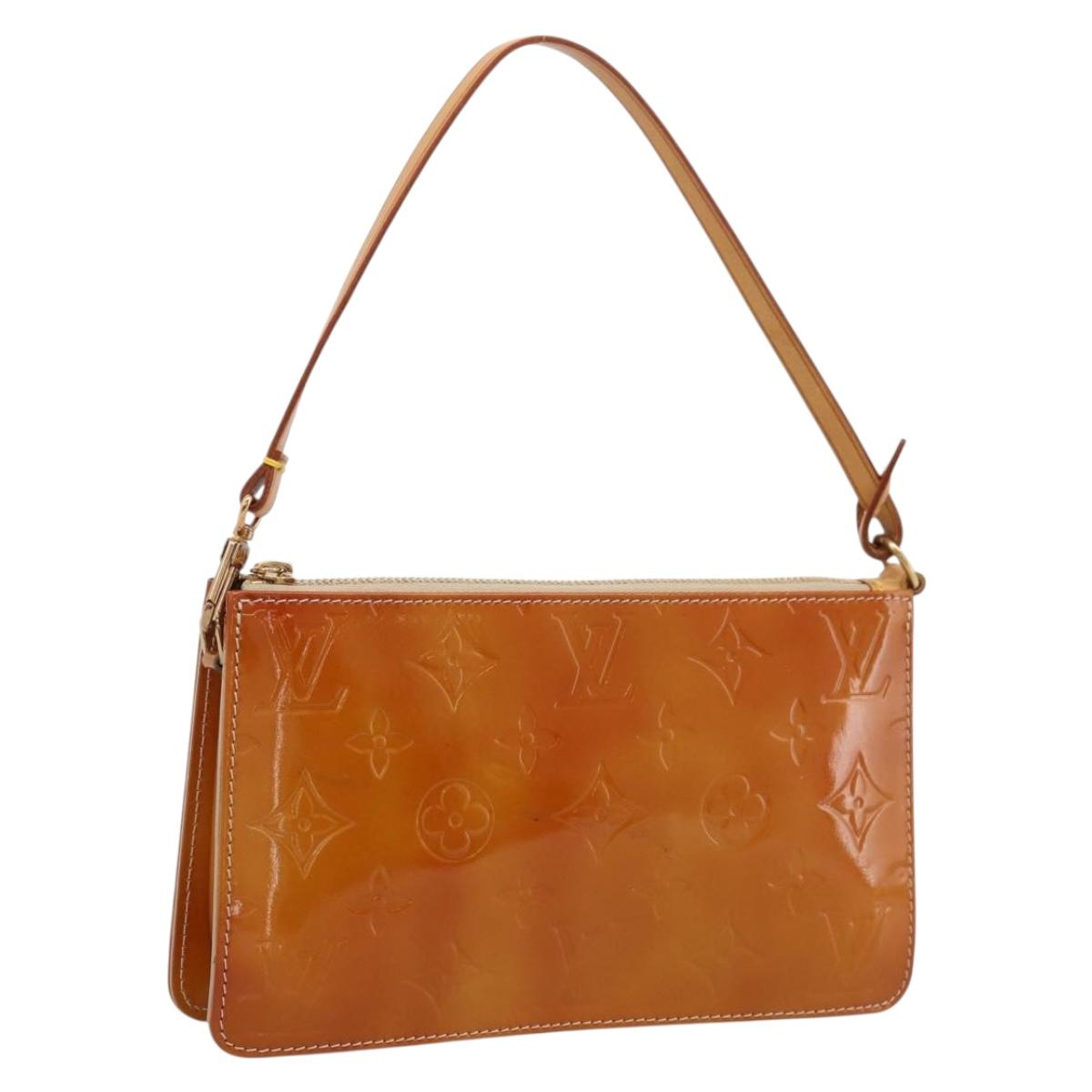 LOUIS VUITTON Monogram Vernis Lexington Pouch Beige M91010 LV Auth 200266