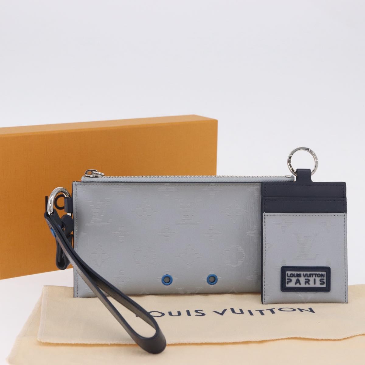 LOUIS VUITTON Monogram Satellite Alpha Pouch Silver M44178 LV Auth 200275V