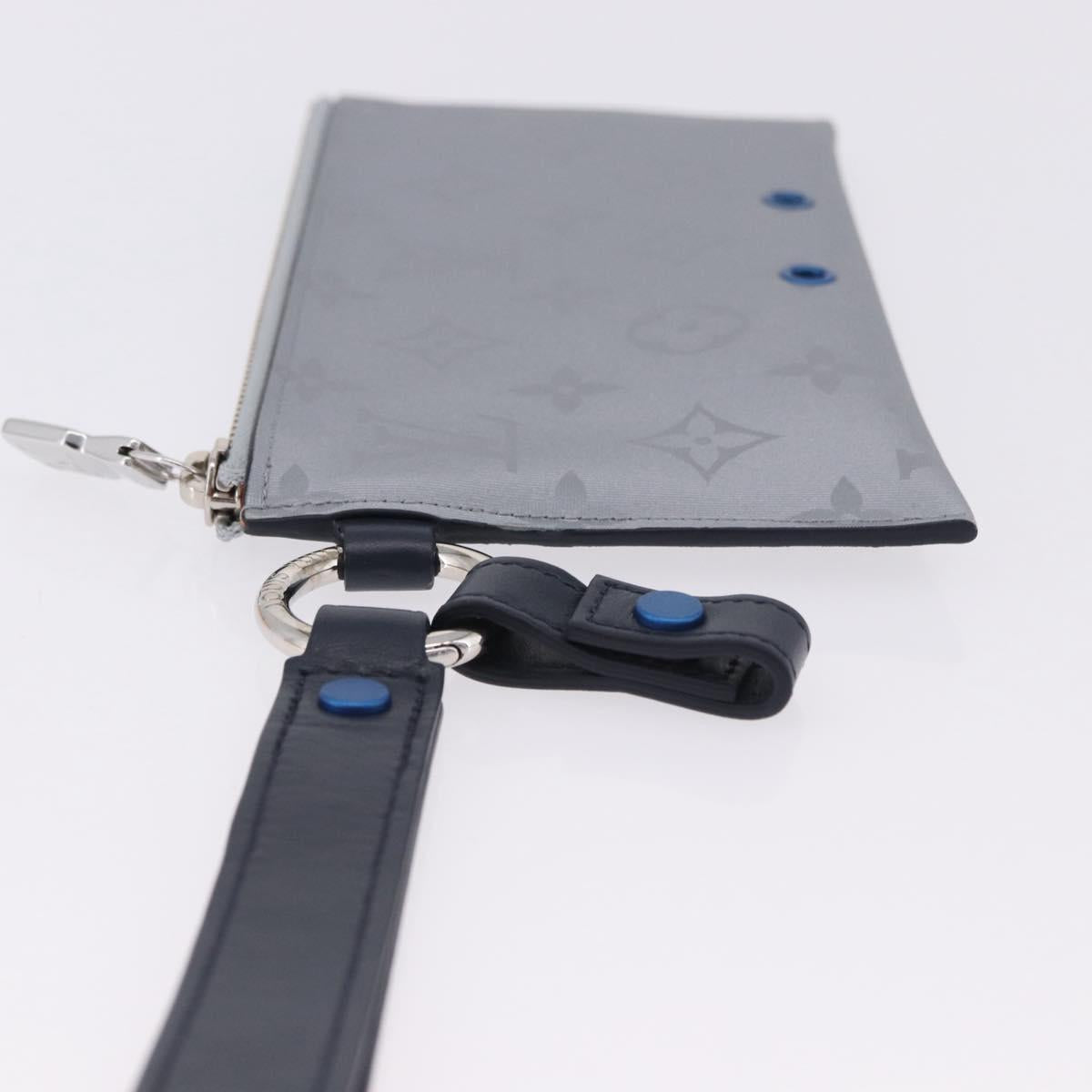 LOUIS VUITTON Monogram Satellite Alpha Pouch Silver M44178 LV Auth 200275V