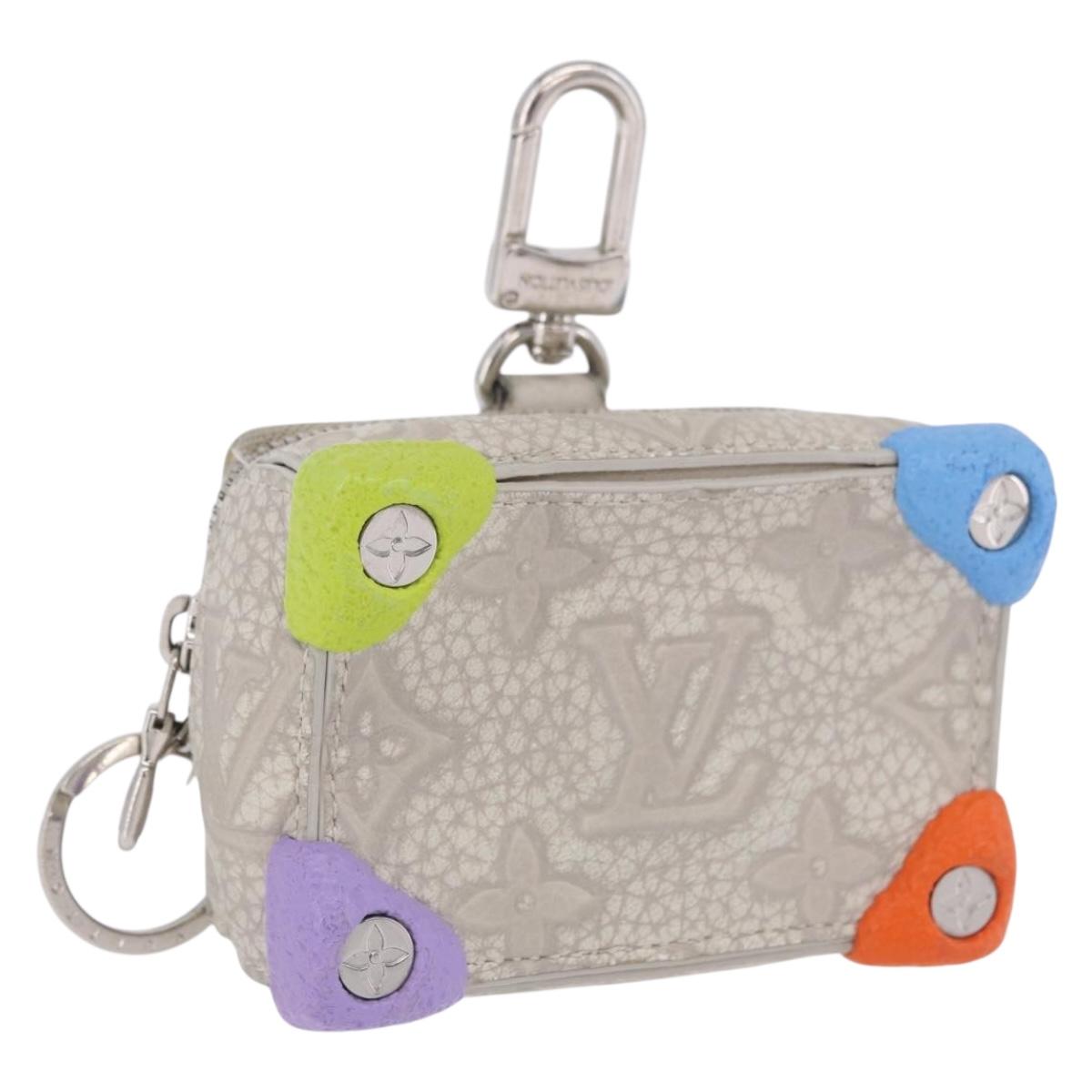 LOUIS VUITTON Taurillon Clemence Monogram Climbing Pouch Gray LV Auth 200276A