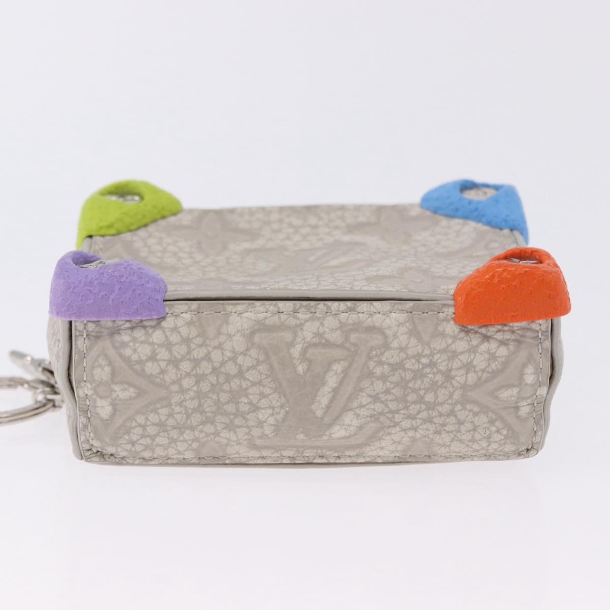 LOUIS VUITTON Taurillon Clemence Monogram Climbing Pouch Gray LV Auth 200276A