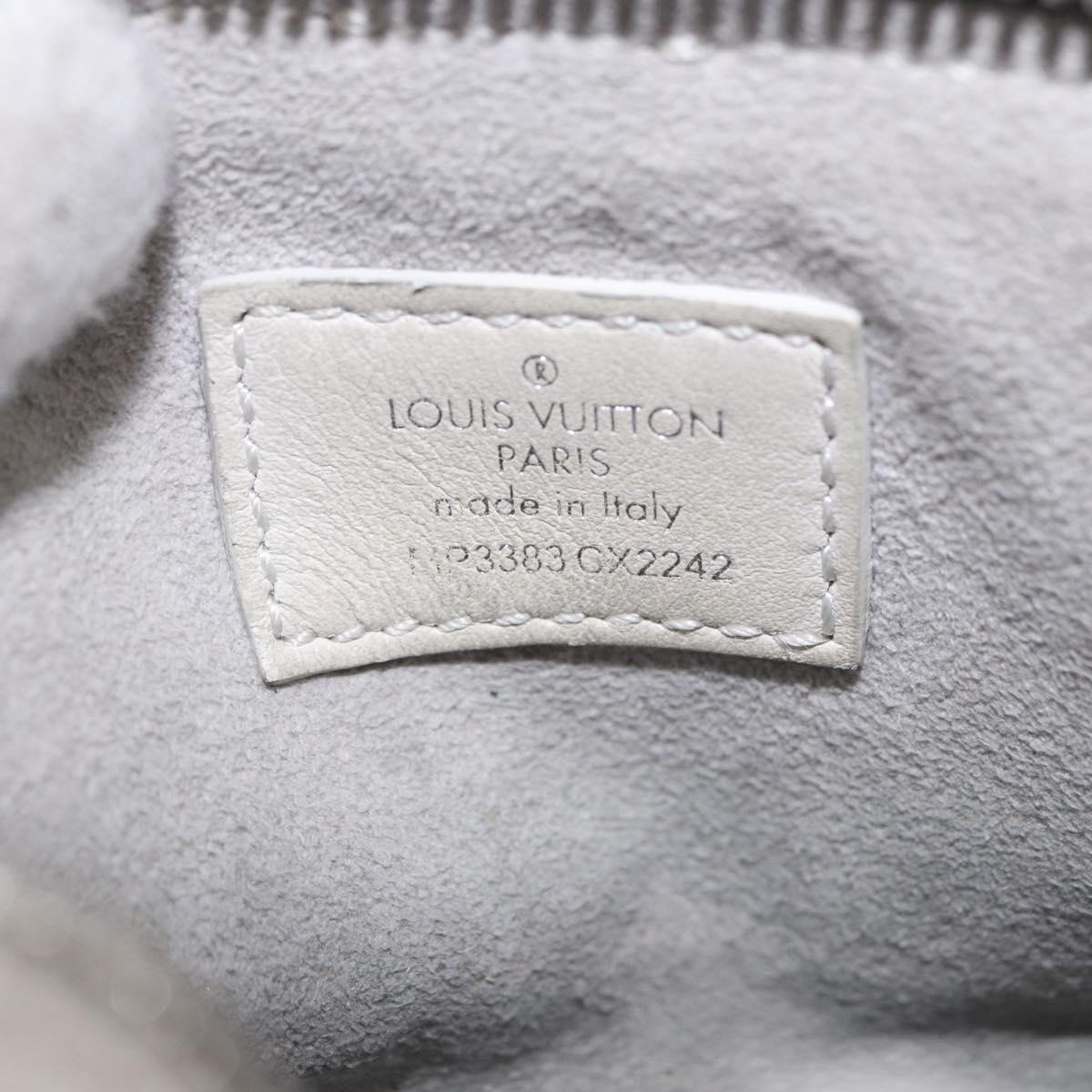 LOUIS VUITTON Taurillon Clemence Monogram Climbing Pouch Gray LV Auth 200276A