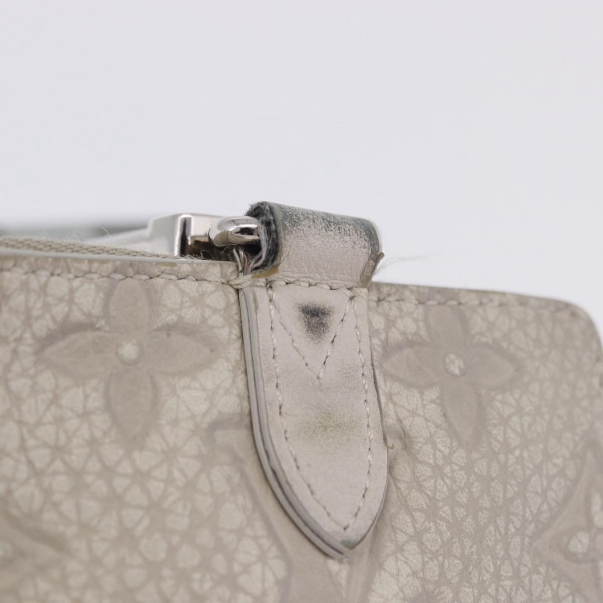 LOUIS VUITTON Taurillon Clemence Monogram Climbing Pouch Gray LV Auth 200276A