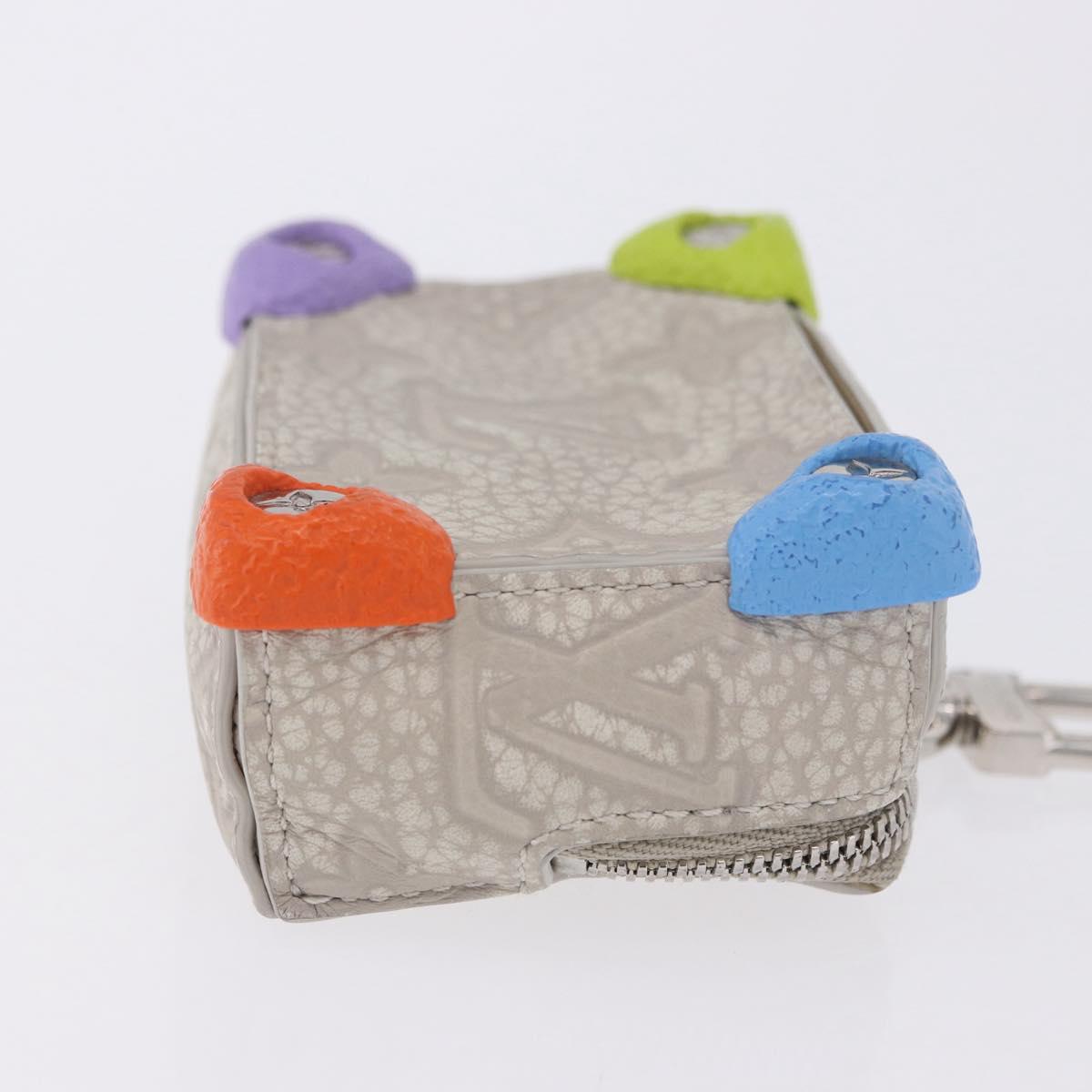 LOUIS VUITTON Taurillon Clemence Monogram Climbing Pouch Gray LV Auth 200276A