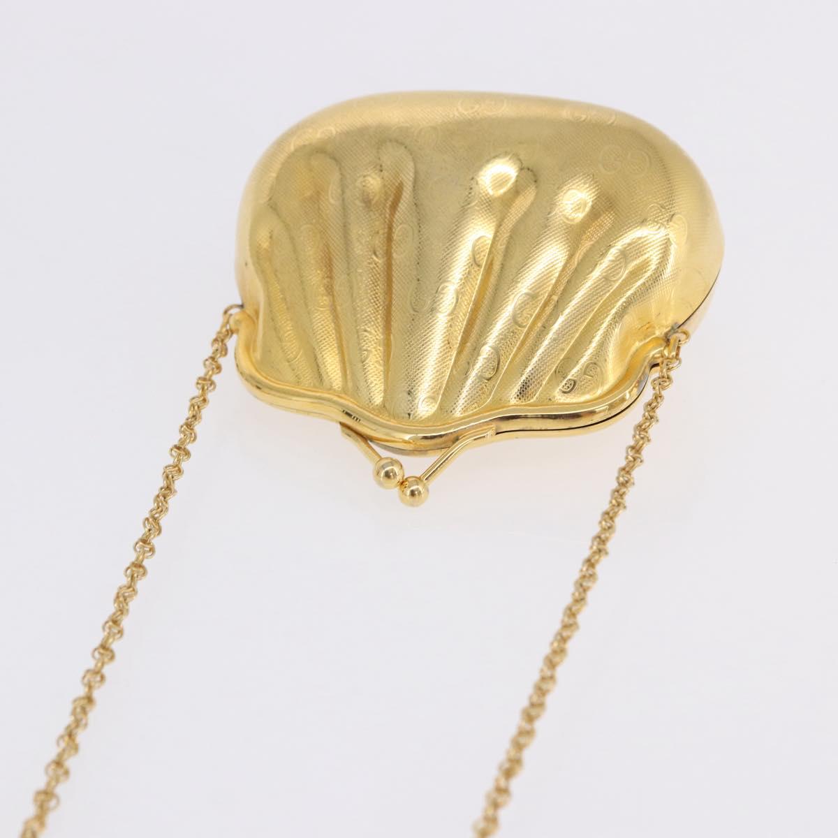 GUCCI GG Chain Shoulder Pouch Metal Gold Auth 200279V