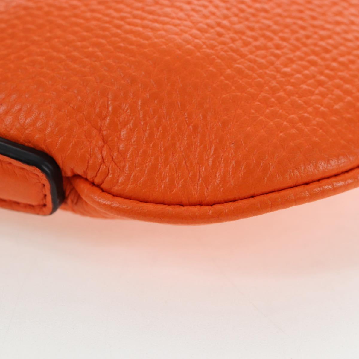 GUCCI Logo Micro Shoulder Bag Leather Orange Silver 821831 Auth 200280V