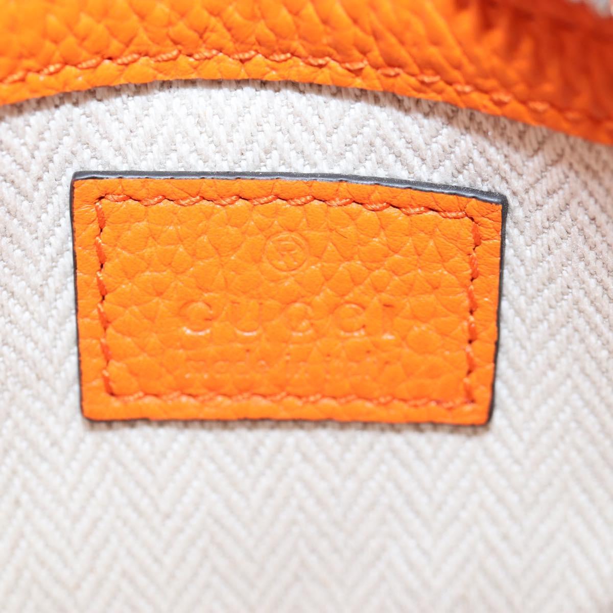 GUCCI Logo Micro Shoulder Bag Leather Orange Silver 821831 Auth 200280V