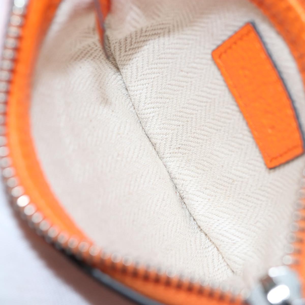 GUCCI Logo Micro Shoulder Bag Leather Orange Silver 821831 Auth 200280V
