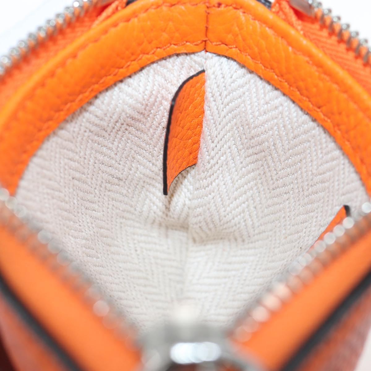 GUCCI Logo Micro Shoulder Bag Leather Orange Silver 821831 Auth 200280V